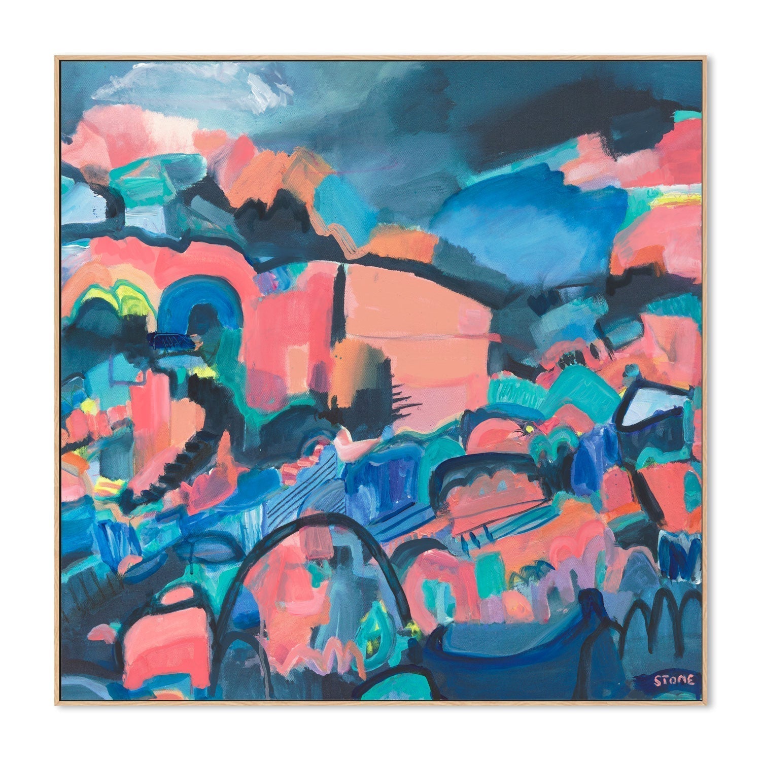 wall-art-print-canvas-poster-framed-Azure Blush , By Belinda Stone-GIOIA-WALL-ART