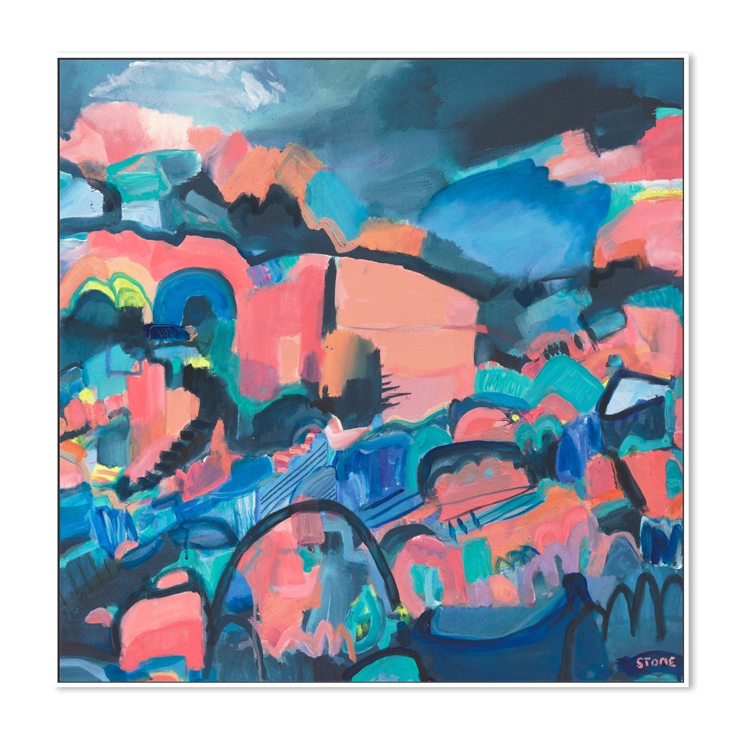 wall-art-print-canvas-poster-framed-Azure Blush , By Belinda Stone-GIOIA-WALL-ART