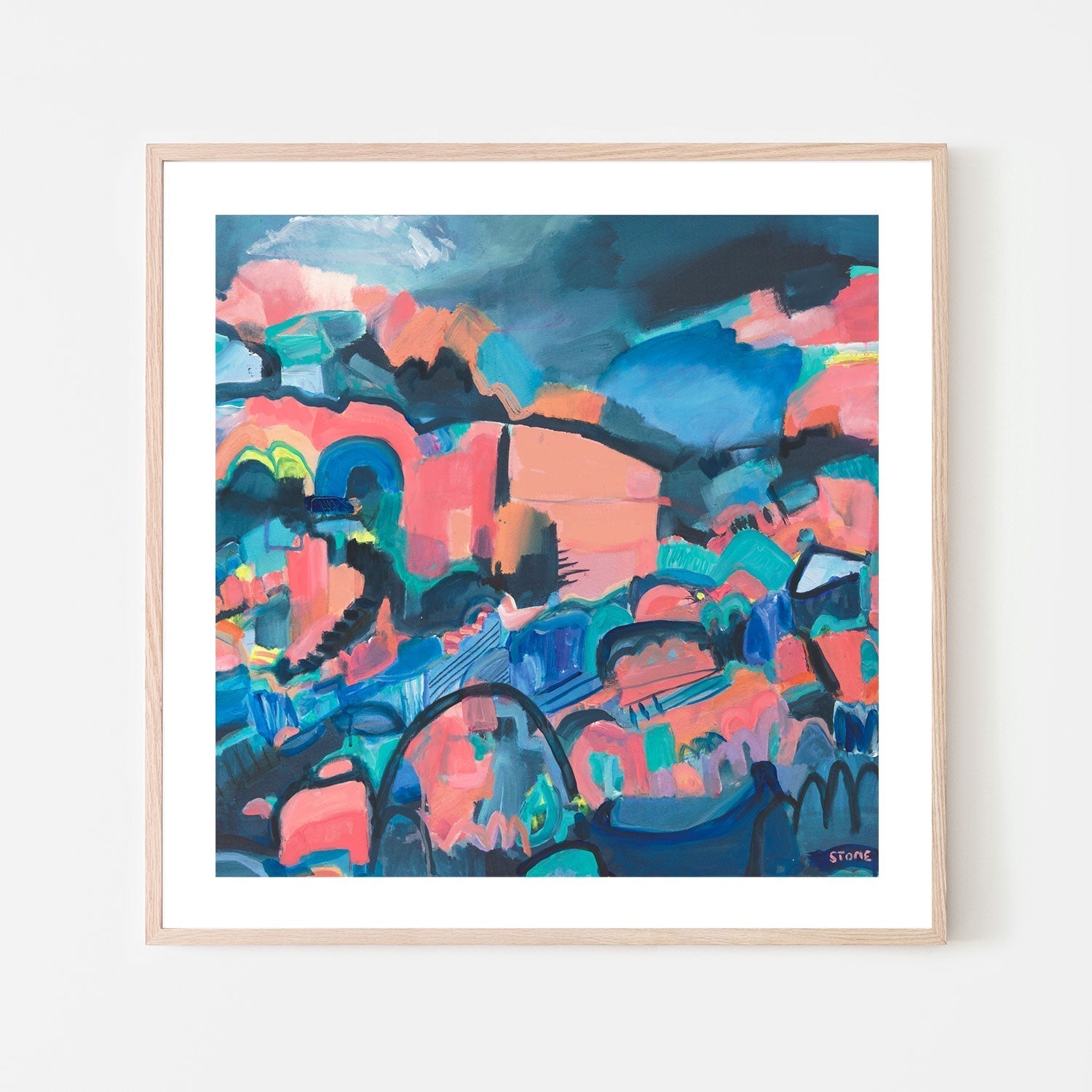 wall-art-print-canvas-poster-framed-Azure Blush , By Belinda Stone-GIOIA-WALL-ART