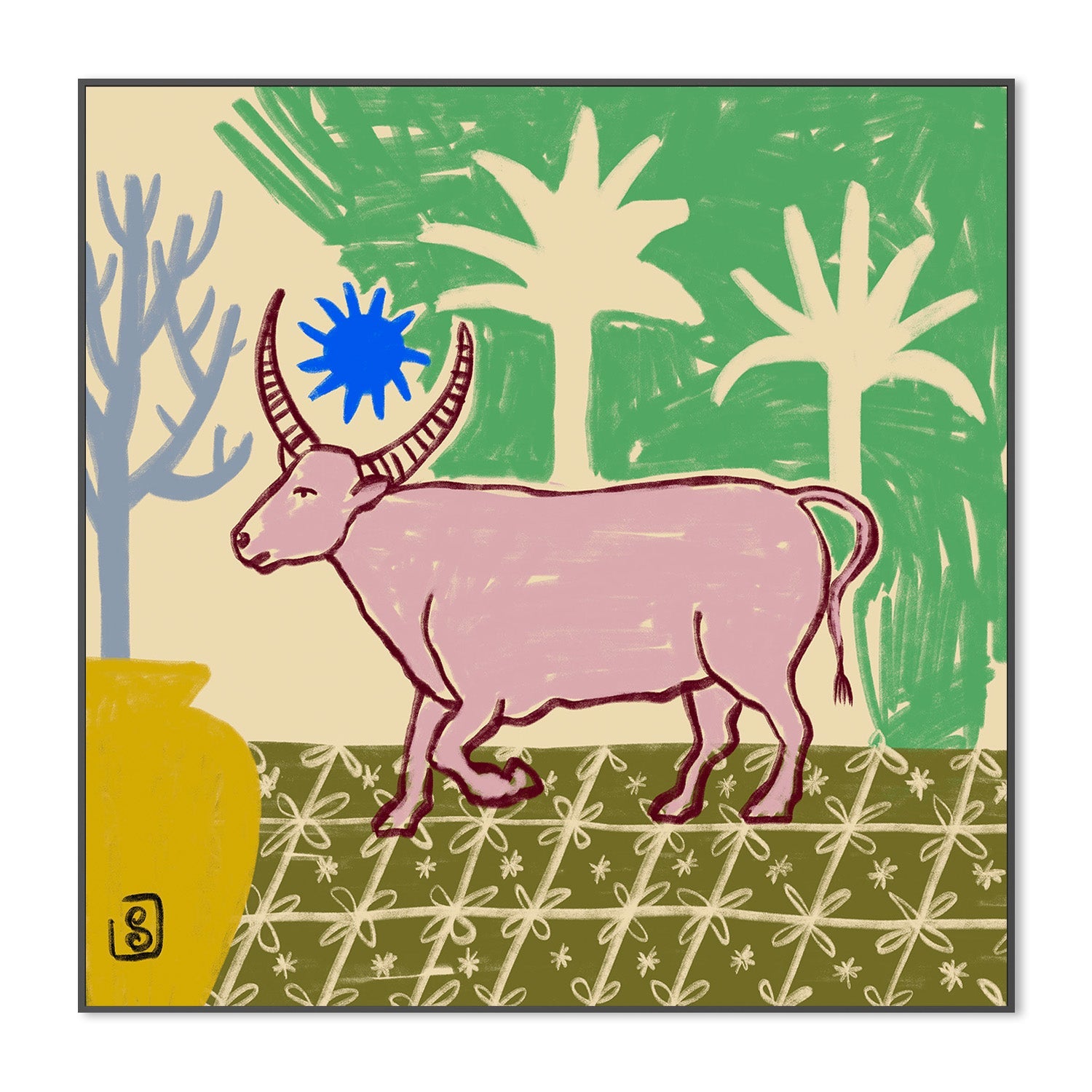 wall-art-print-canvas-poster-framed-Azure Horned Oasis-3