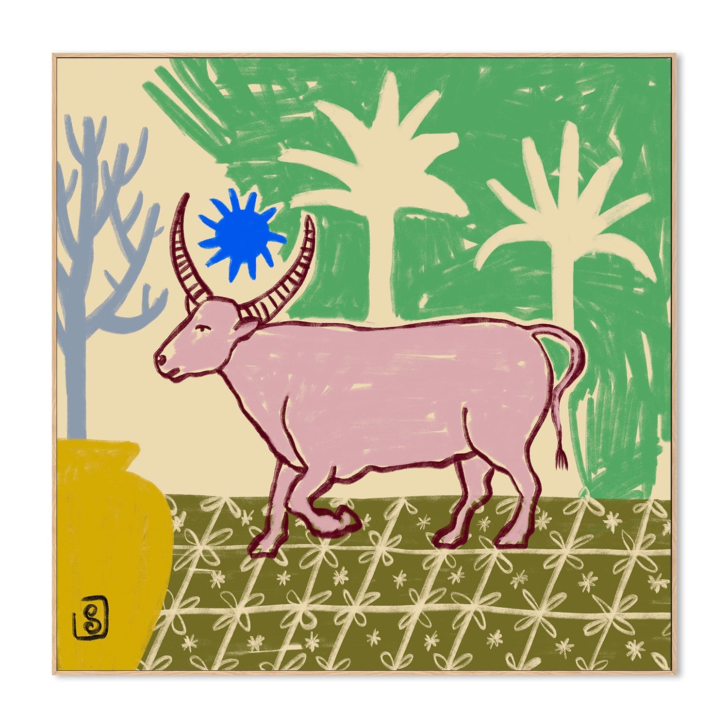 wall-art-print-canvas-poster-framed-Azure Horned Oasis-4