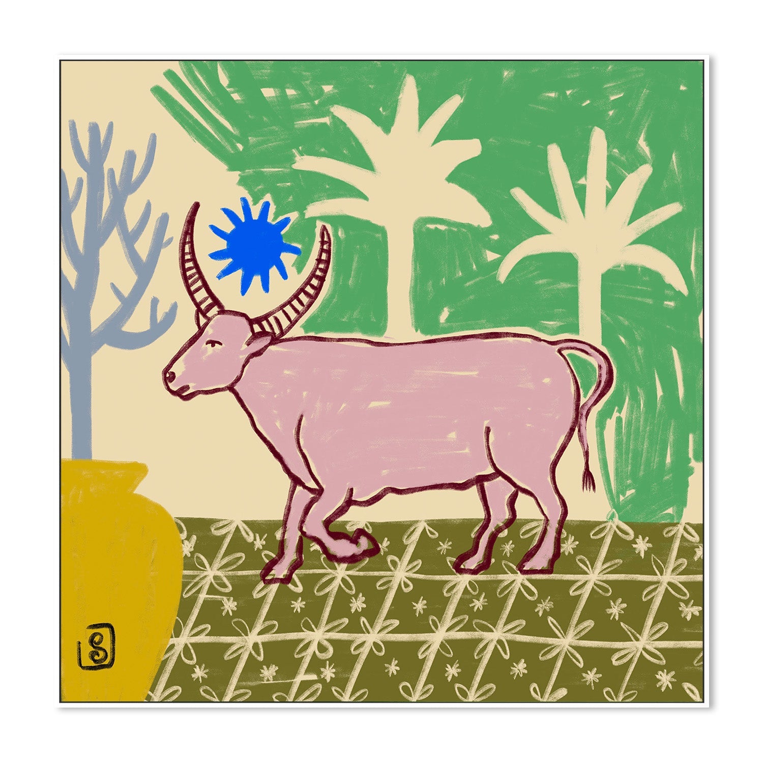 wall-art-print-canvas-poster-framed-Azure Horned Oasis-5