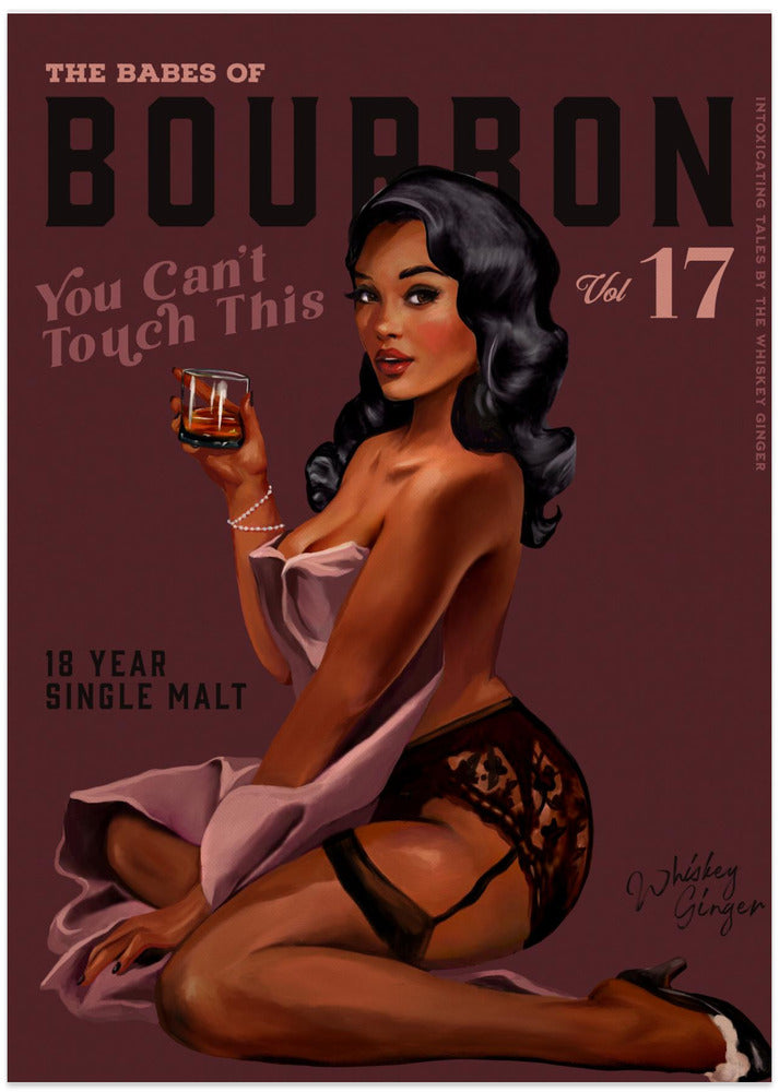 wall-art-print-canvas-poster-framed-Babes of Bourbon Cant Touch This. Sexy Retro Pin Up Girl Whiskey Art , By Brett Gramse-11