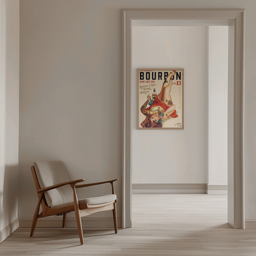 wall-art-print-canvas-poster-framed-Babes of Bourbon Vol 13 Rum Drinking Pinup Girl Art , By Brett Gramse-10