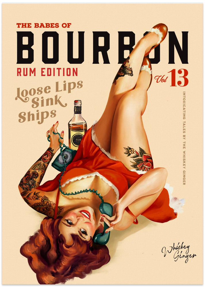 wall-art-print-canvas-poster-framed-Babes of Bourbon Vol 13 Rum Drinking Pinup Girl Art , By Brett Gramse-11