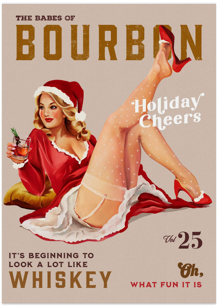 wall-art-print-canvas-poster-framed-Babes of Bourbon Vol 25 Holiday Cheer Christmas Pinup , By Brett Gramse-11