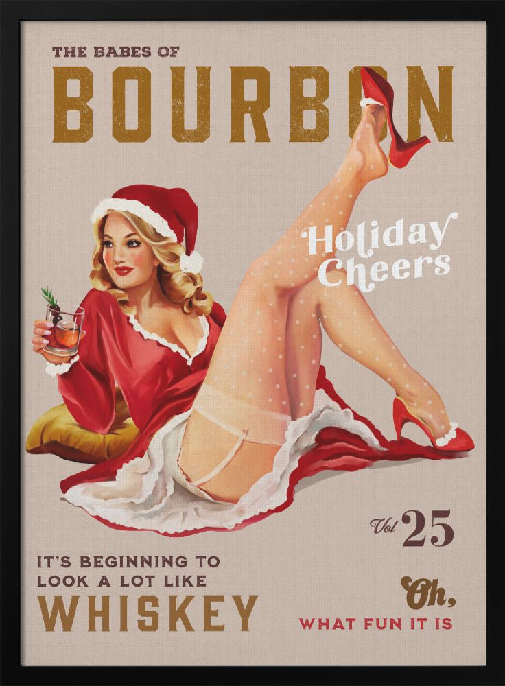 wall-art-print-canvas-poster-framed-Babes of Bourbon Vol 25 Holiday Cheer Christmas Pinup , By Brett Gramse-2