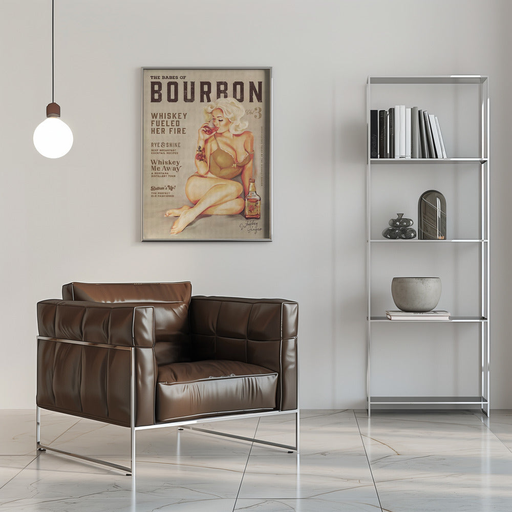 wall-art-print-canvas-poster-framed-Babes of Bourbon Vol 3 Sexy Vintage Pin Up Girl Drinking Whiskey , By Brett Gramse-5