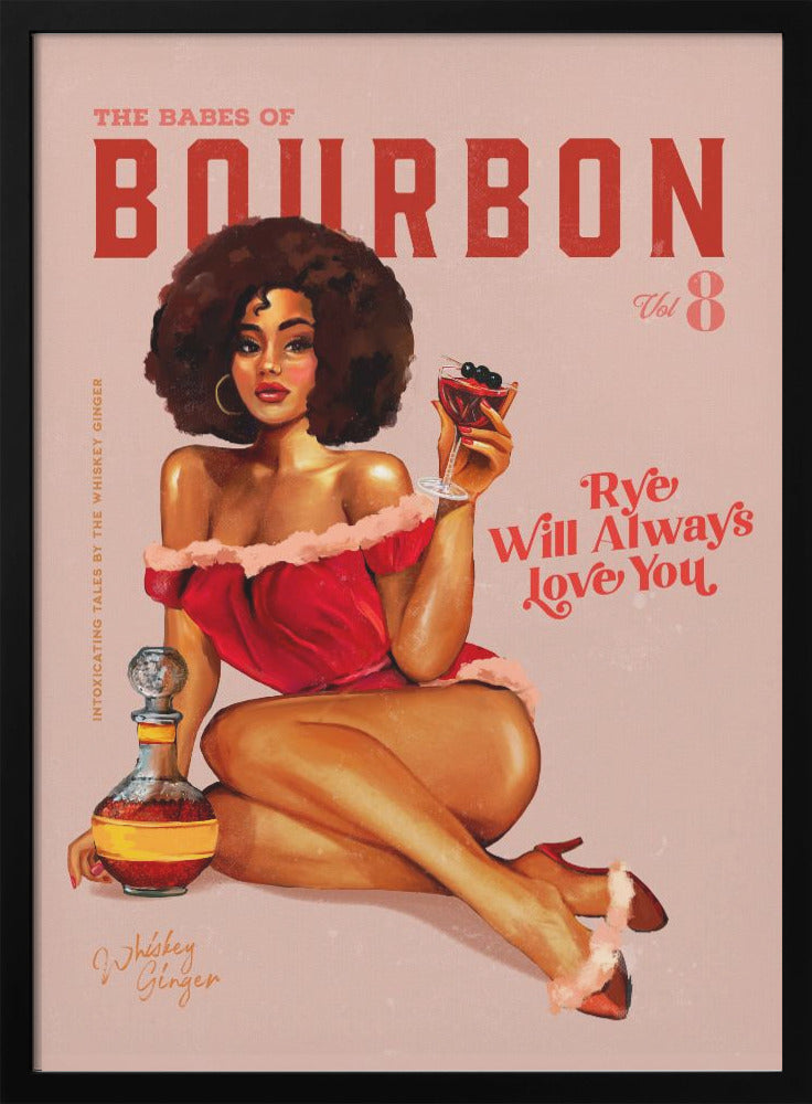 wall-art-print-canvas-poster-framed-Babes of Bourbon Vol 8 Vintage Pinup Girl With Afro , By Brett Gramse-2