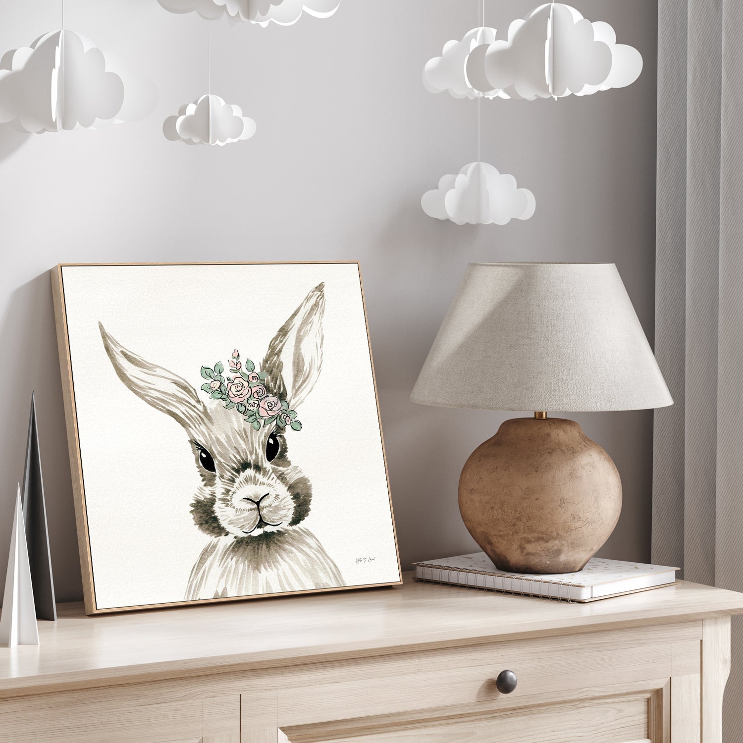 wall-art-print-canvas-poster-framed-Baby Bunny with Crown , By Yvette St. Amant-2