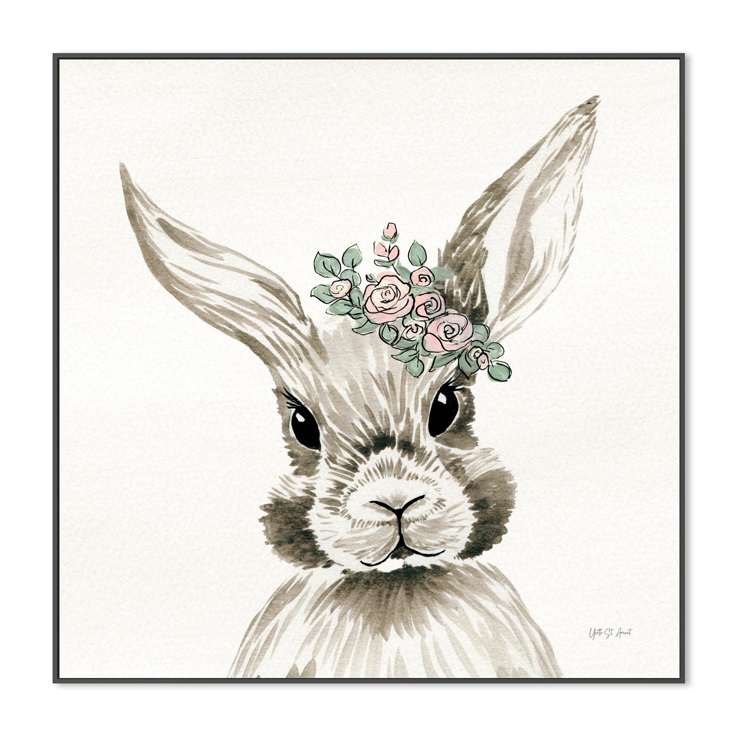 wall-art-print-canvas-poster-framed-Baby Bunny with Crown , By Yvette St. Amant-3