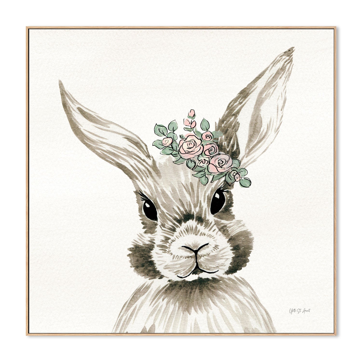 wall-art-print-canvas-poster-framed-Baby Bunny with Crown , By Yvette St. Amant-4
