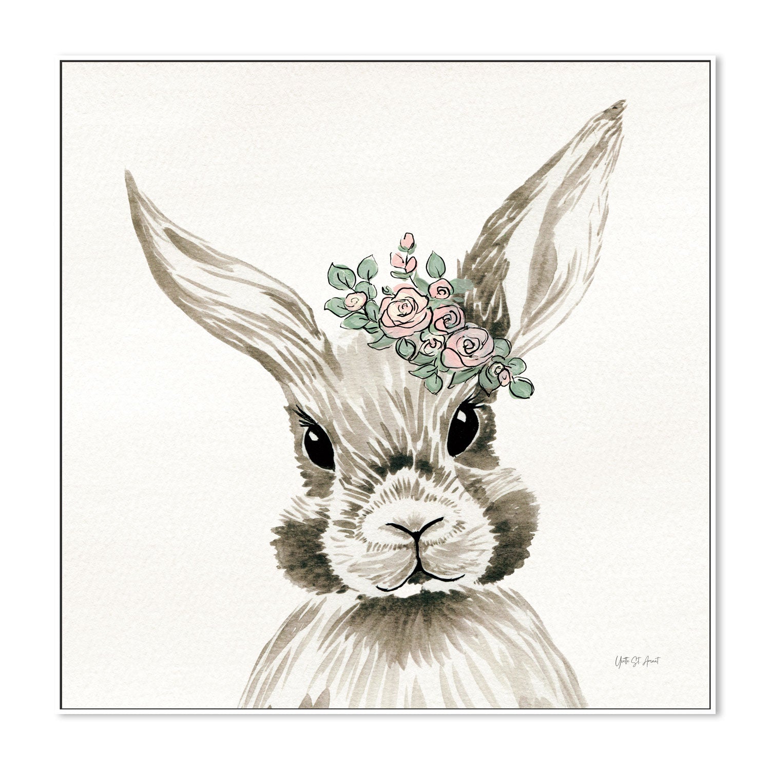 wall-art-print-canvas-poster-framed-Baby Bunny with Crown , By Yvette St. Amant-5