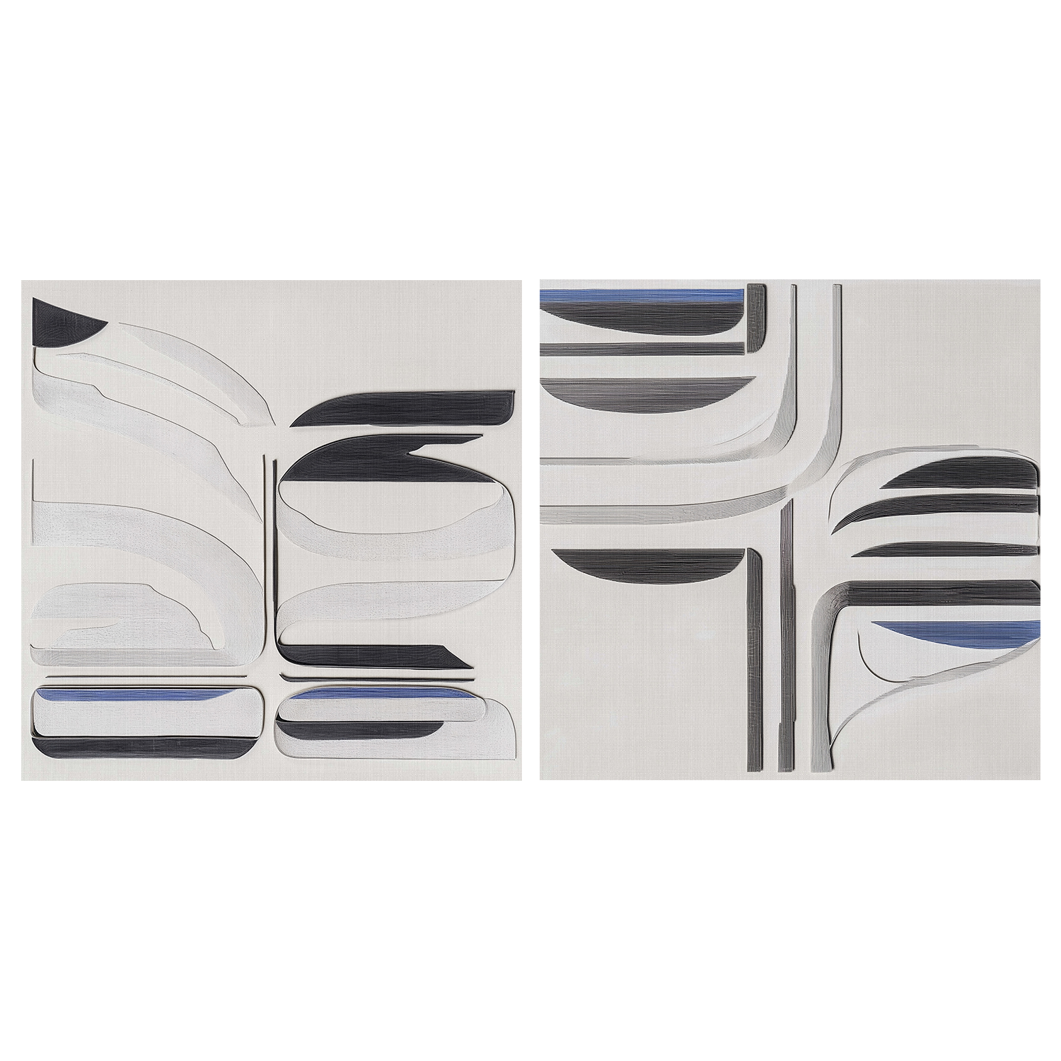 wall-art-print-canvas-poster-framed-Balance Blue, Style A & B, Set Of 2 , By Alma-1