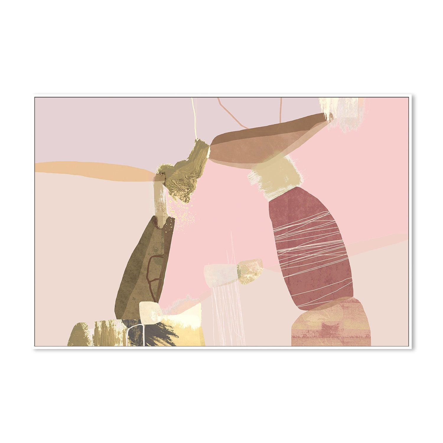 wall-art-print-canvas-poster-framed-Balancing Forms , Pastel Purple and Pink-5
