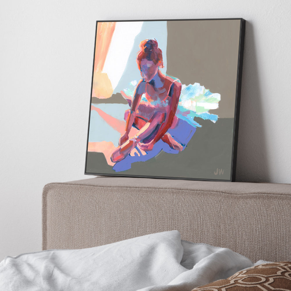 wall-art-print-canvas-poster-framed-Ballerina Sitting , By Jenny Westenhofer Art-2