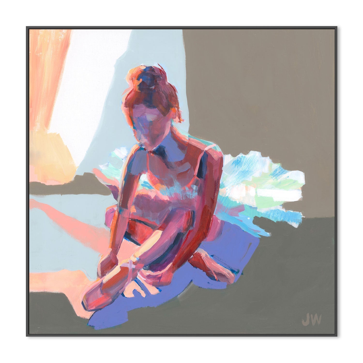 wall-art-print-canvas-poster-framed-Ballerina Sitting , By Jenny Westenhofer Art-3