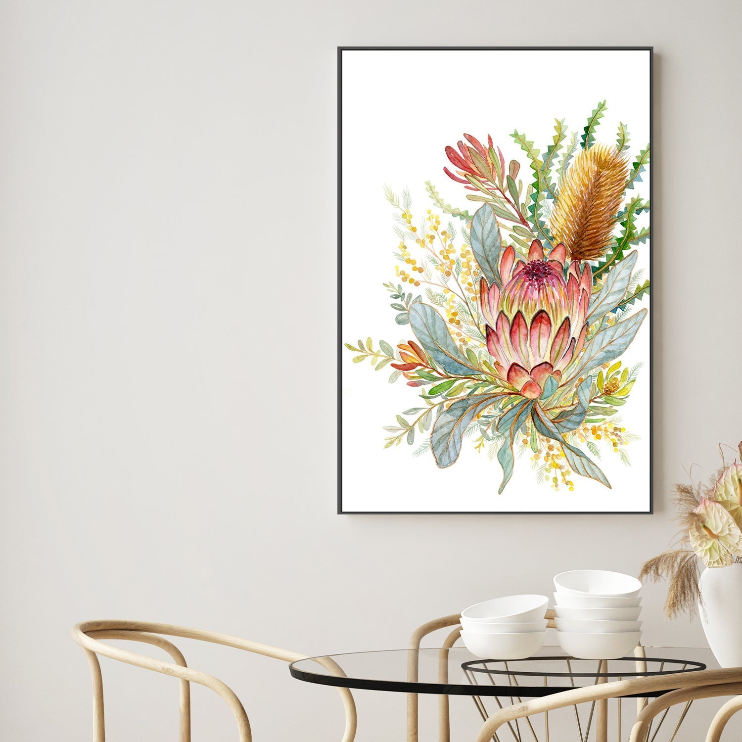 wall-art-print-canvas-poster-framed-Banksia & Leucadendron , By Jessie Mitchelson-2