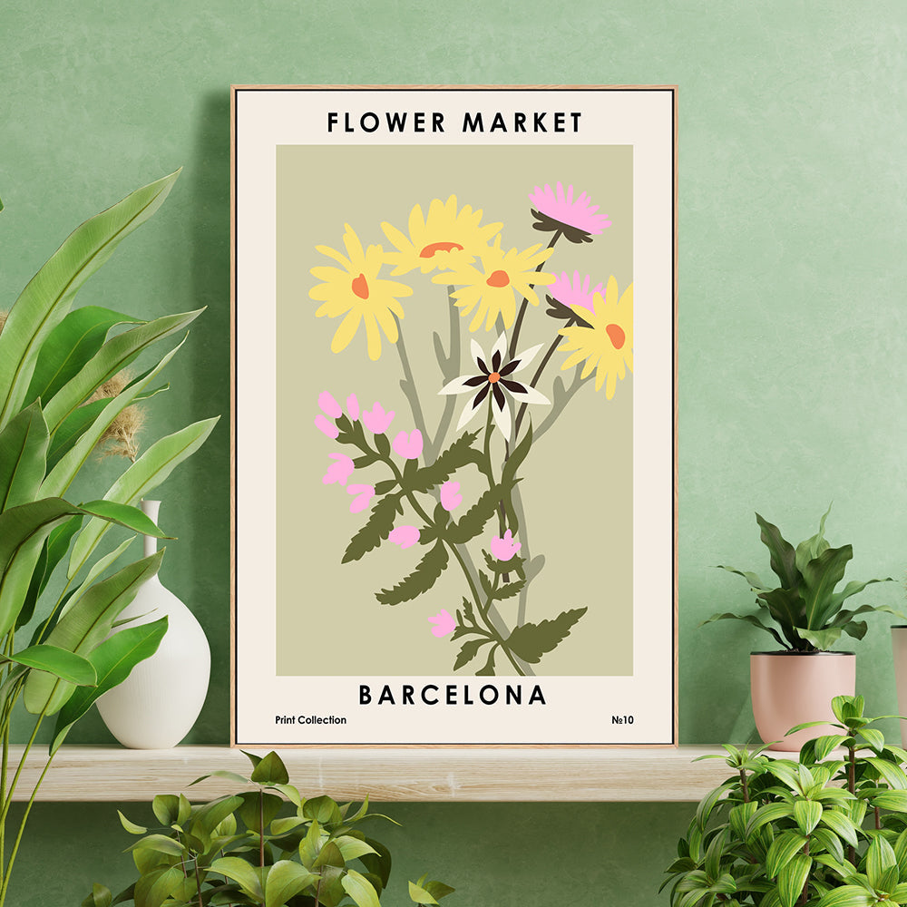 wall-art-print-canvas-poster-framed-Barcelona Flower Market-GIOIA-WALL-ART