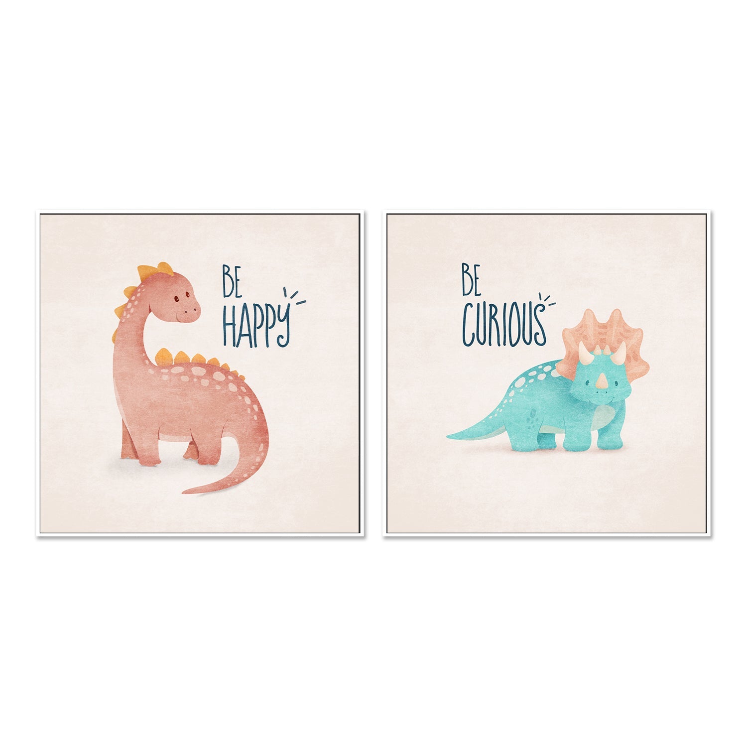 wall-art-print-canvas-poster-framed-Be Happy And Curious, Set Of 2 , By Emel Tunaboylu-GIOIA-WALL-ART