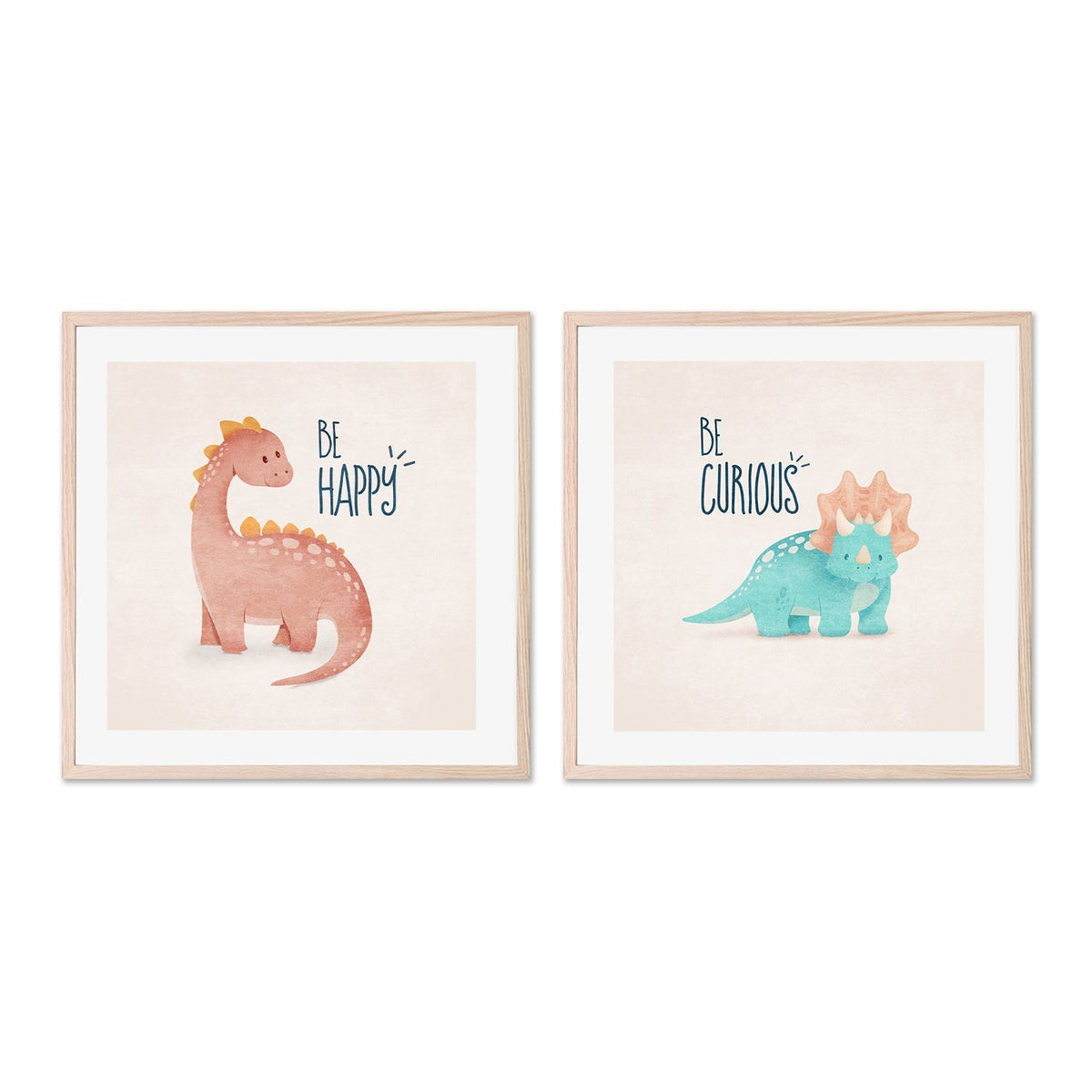 wall-art-print-canvas-poster-framed-Be Happy And Curious, Set Of 2 , By Emel Tunaboylu-GIOIA-WALL-ART
