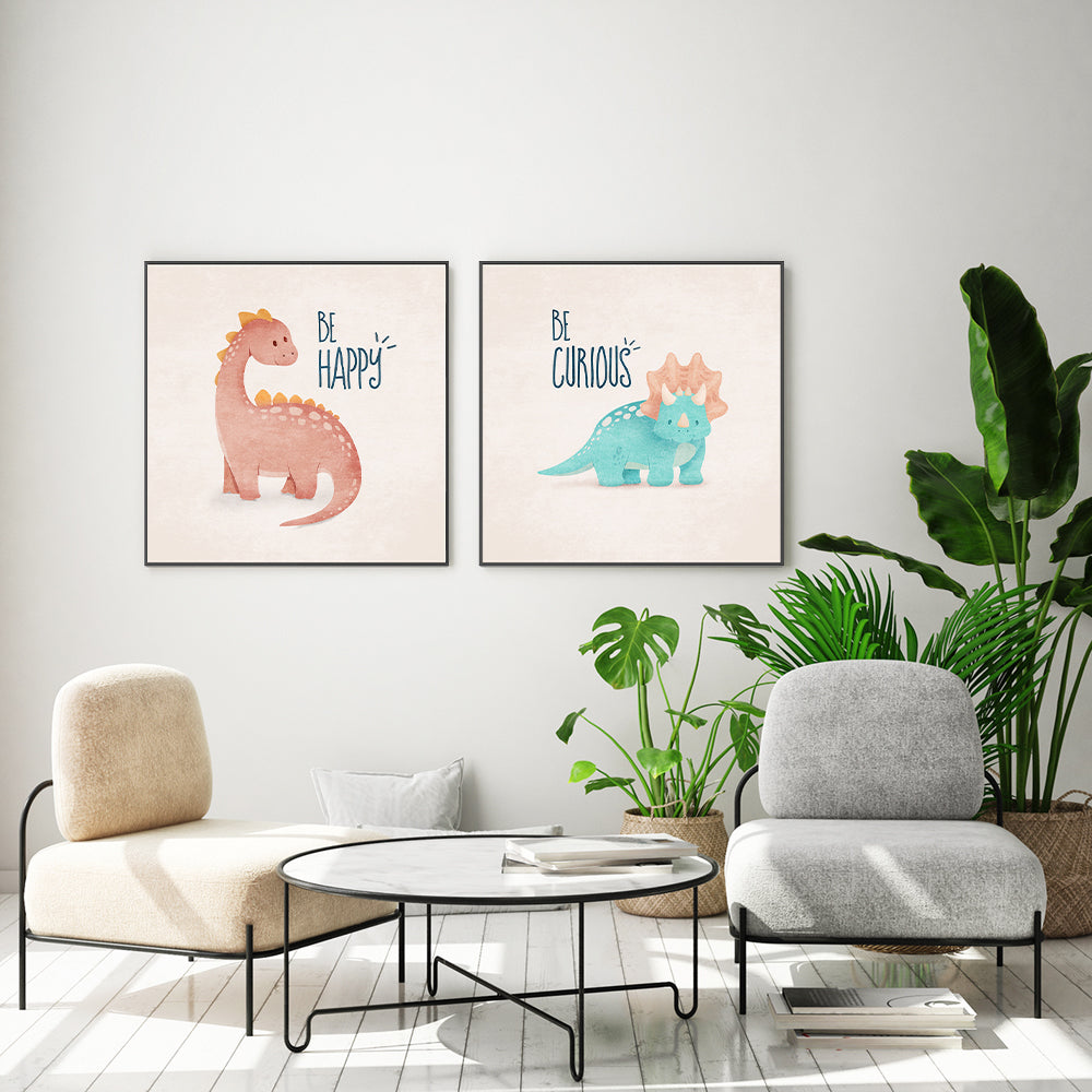 wall-art-print-canvas-poster-framed-Be Happy And Curious, Set Of 2 , By Emel Tunaboylu-GIOIA-WALL-ART