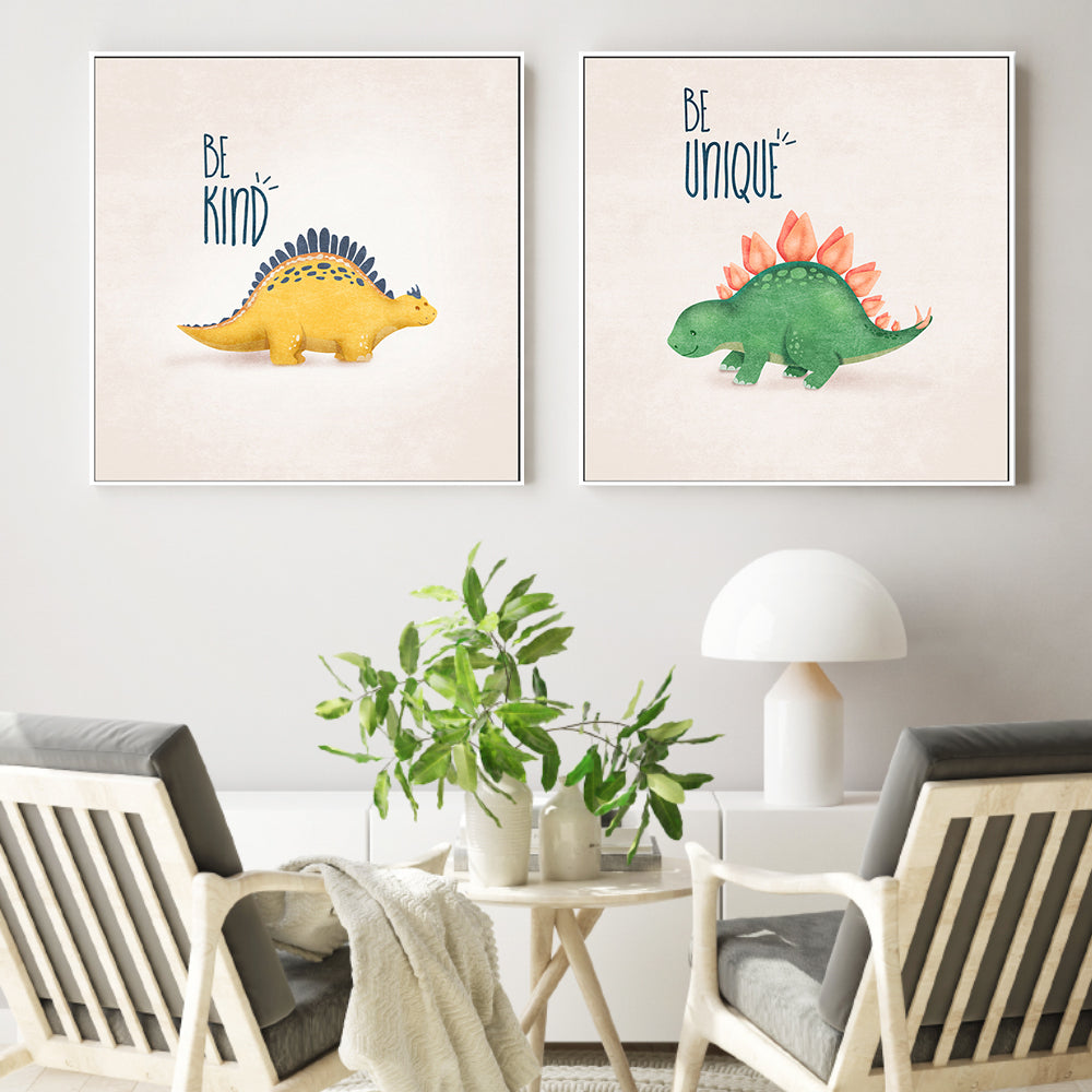 wall-art-print-canvas-poster-framed-Be Kind And Unique, Set Of 2 , By Emel Tunaboylu-GIOIA-WALL-ART