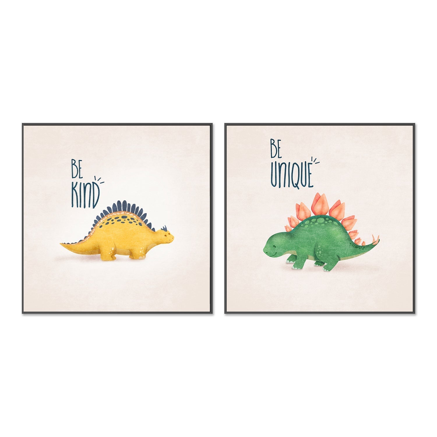 wall-art-print-canvas-poster-framed-Be Kind And Unique, Set Of 2 , By Emel Tunaboylu-GIOIA-WALL-ART