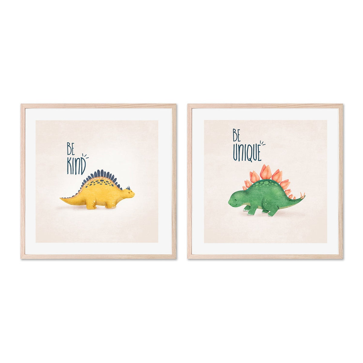 wall-art-print-canvas-poster-framed-Be Kind And Unique, Set Of 2 , By Emel Tunaboylu-GIOIA-WALL-ART