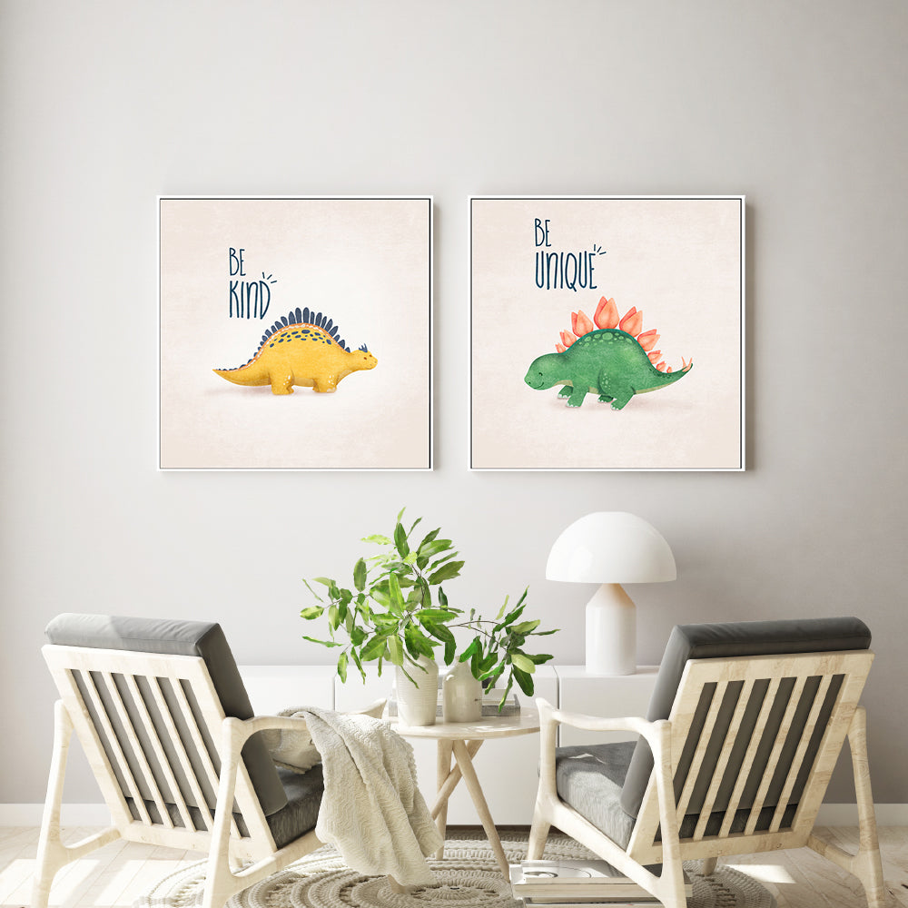 wall-art-print-canvas-poster-framed-Be Kind And Unique, Set Of 2 , By Emel Tunaboylu-GIOIA-WALL-ART