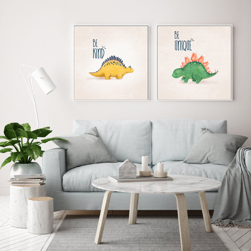 wall-art-print-canvas-poster-framed-Be Kind And Unique, Set Of 2 , By Emel Tunaboylu-GIOIA-WALL-ART
