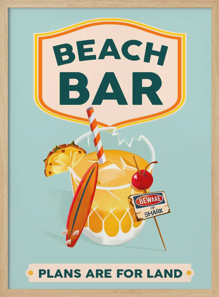wall-art-print-canvas-poster-framed-Beach Bar Summer Tropical Cocktail Bar Art , By Brett Gramse-1