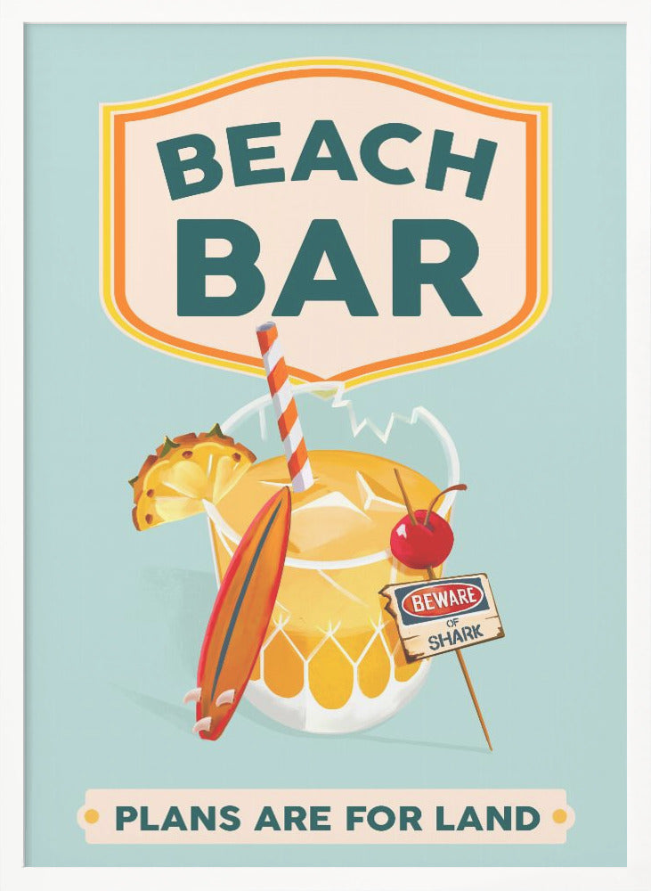 wall-art-print-canvas-poster-framed-Beach Bar Summer Tropical Cocktail Bar Art , By Brett Gramse-3