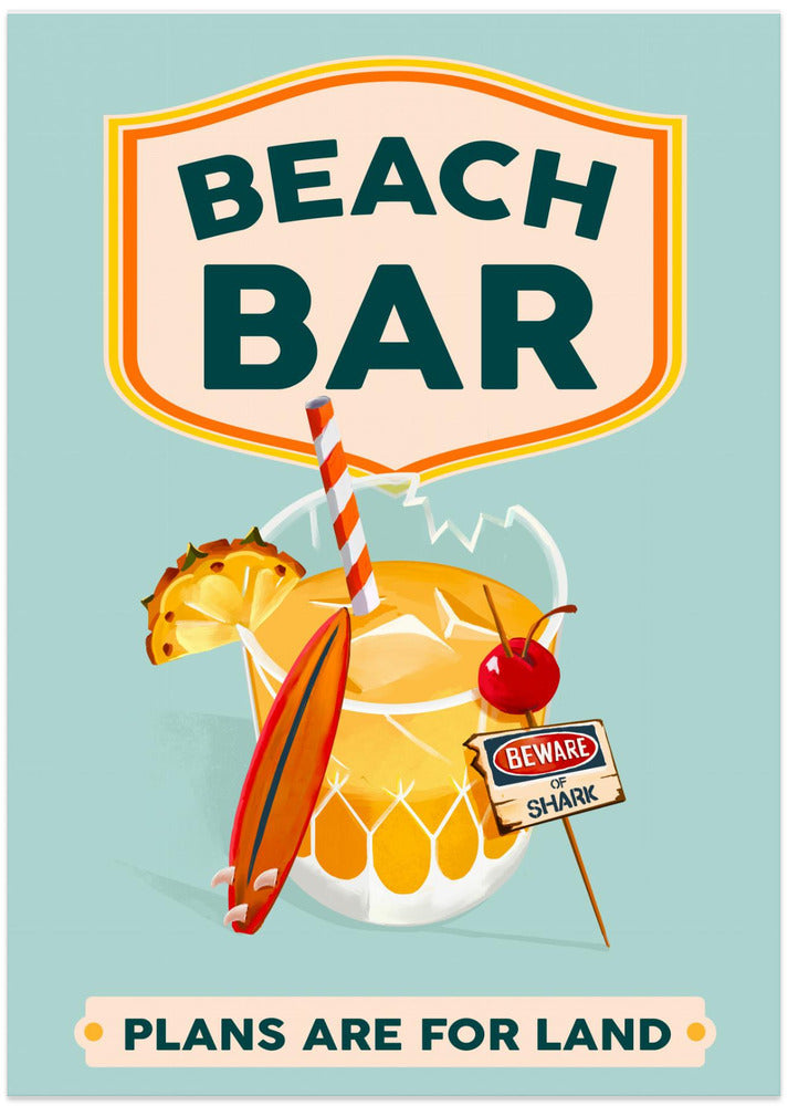 wall-art-print-canvas-poster-framed-Beach Bar Summer Tropical Cocktail Bar Art , By Brett Gramse-4