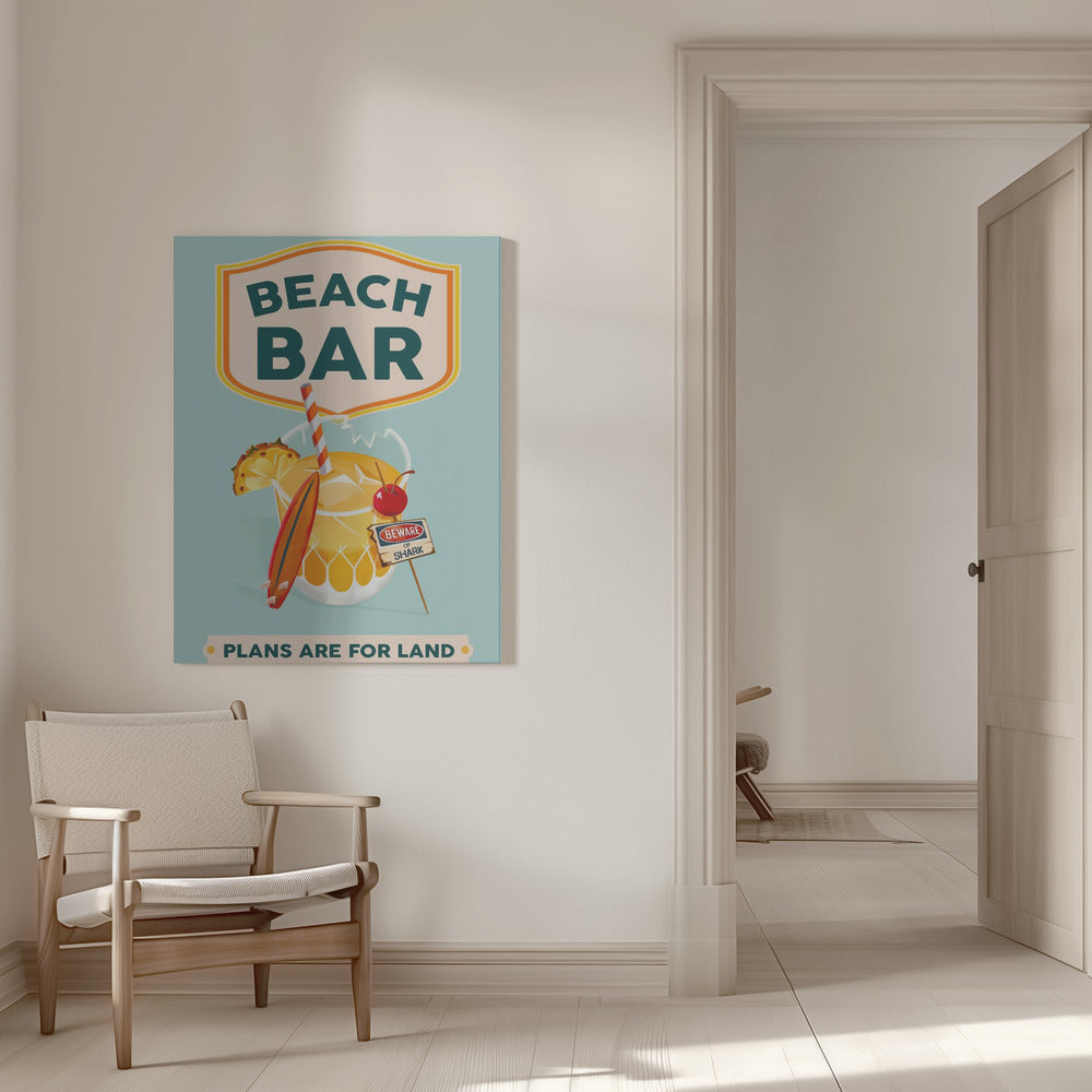 wall-art-print-canvas-poster-framed-Beach Bar Summer Tropical Cocktail Bar Art , By Brett Gramse-6