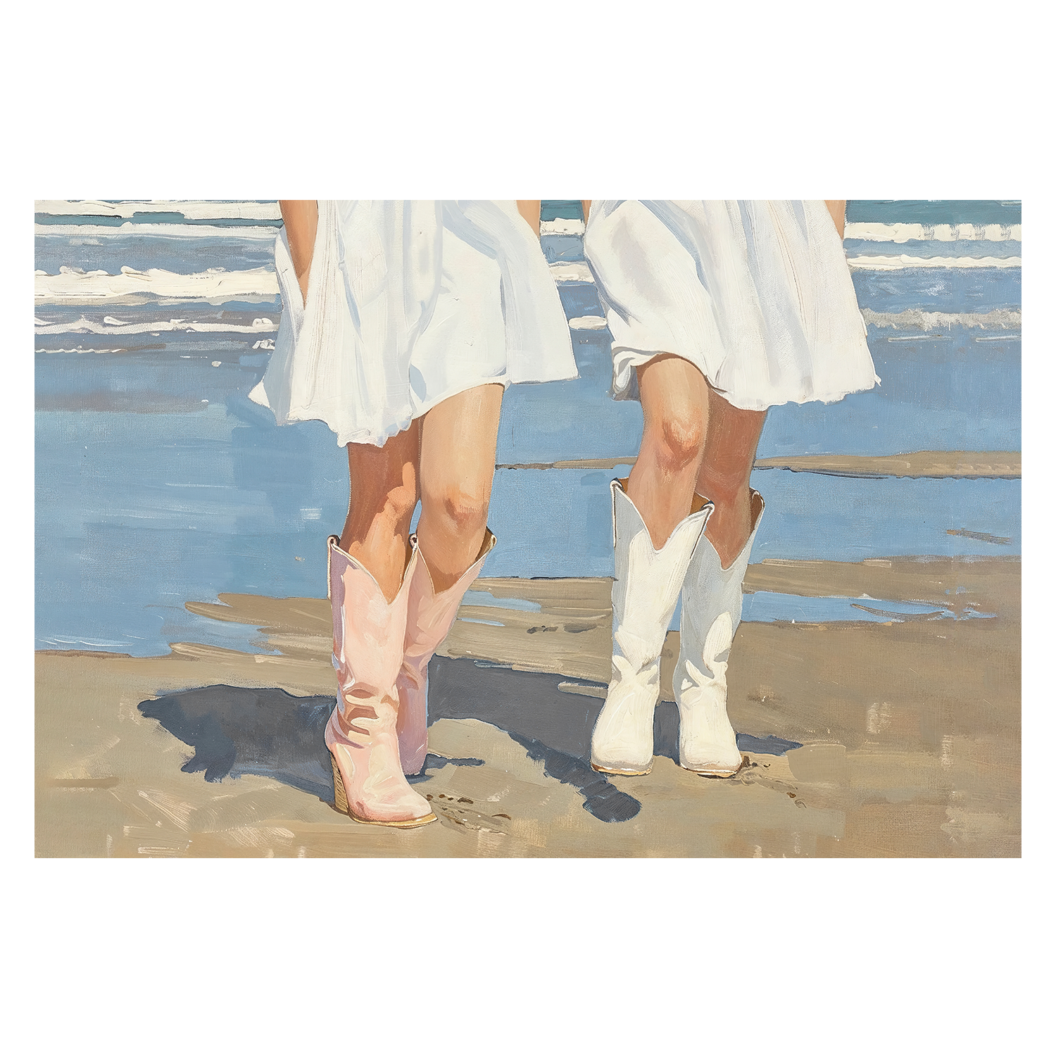 wall-art-print-canvas-poster-framed-Beach Cow Girls, Style A , By Lady Hana-1