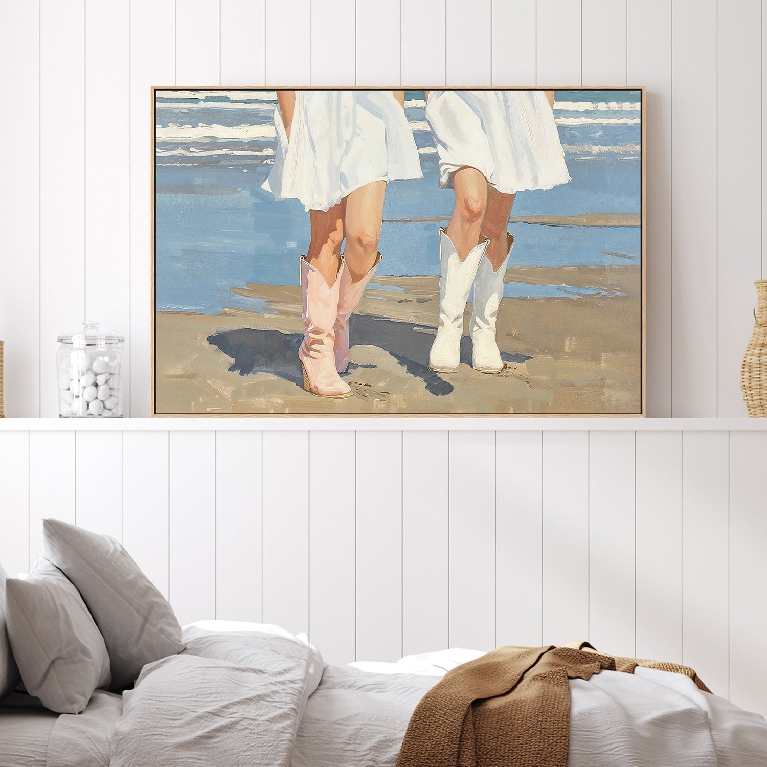 wall-art-print-canvas-poster-framed-Beach Cow Girls, Style A , By Lady Hana-2