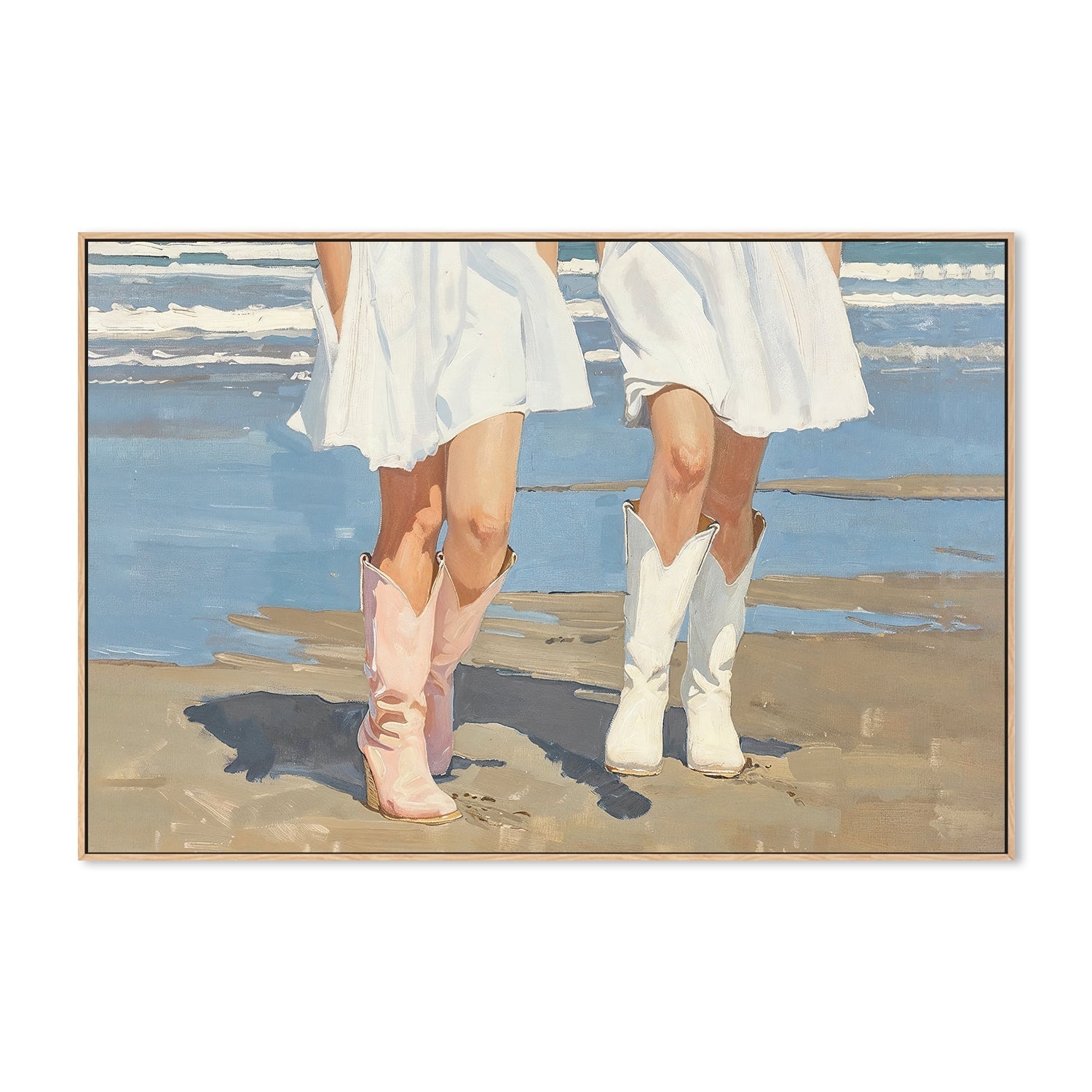 wall-art-print-canvas-poster-framed-Beach Cow Girls, Style A , By Lady Hana-4