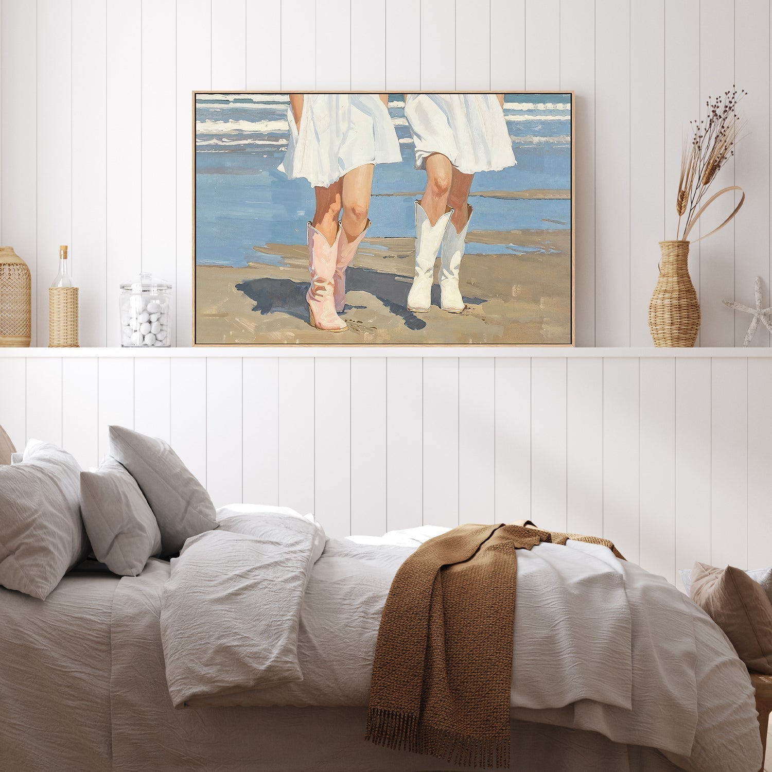 wall-art-print-canvas-poster-framed-Beach Cow Girls, Style A , By Lady Hana-7