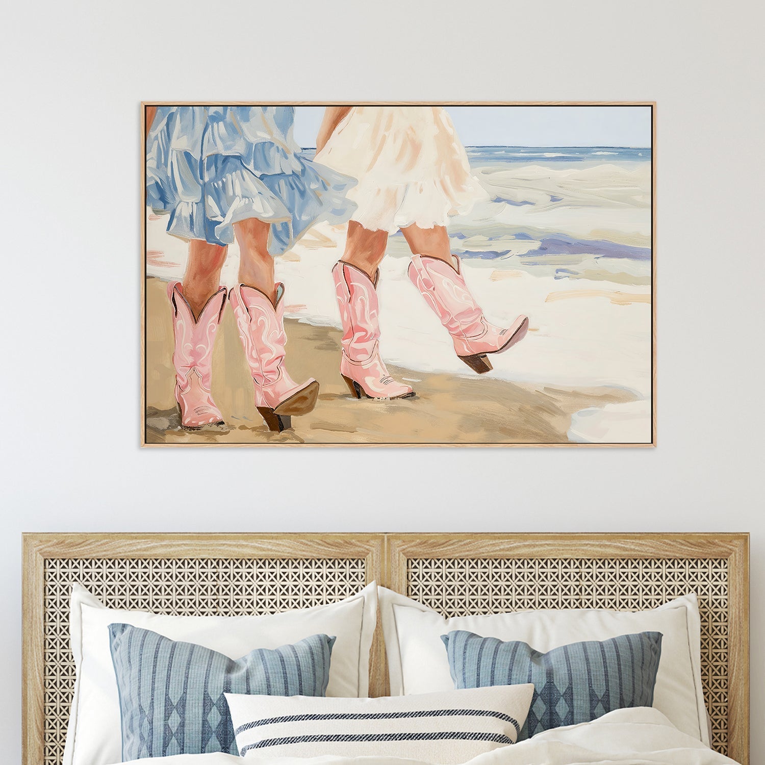 wall-art-print-canvas-poster-framed-Beach Cow Girls, Style B , By Lady Hana-2
