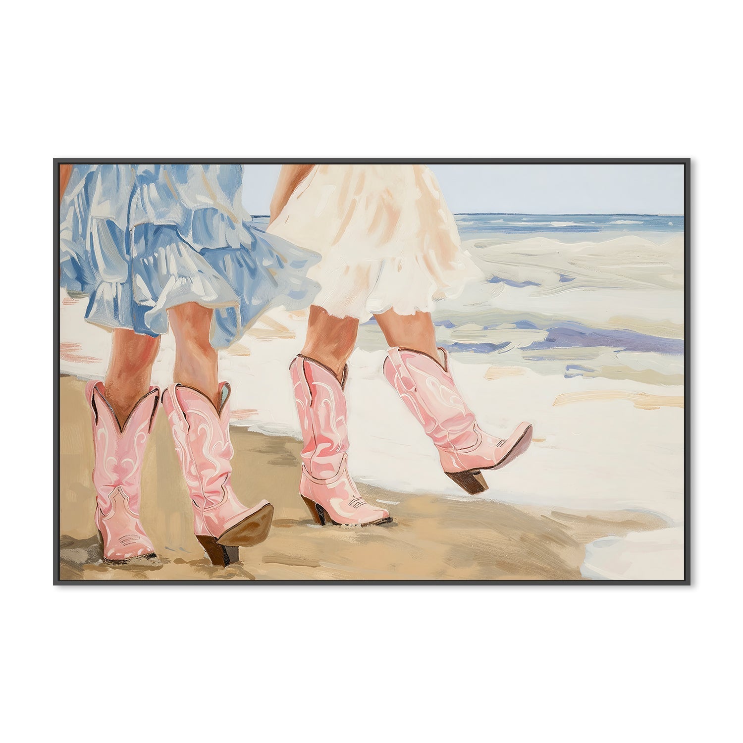 wall-art-print-canvas-poster-framed-Beach Cow Girls, Style B , By Lady Hana-3