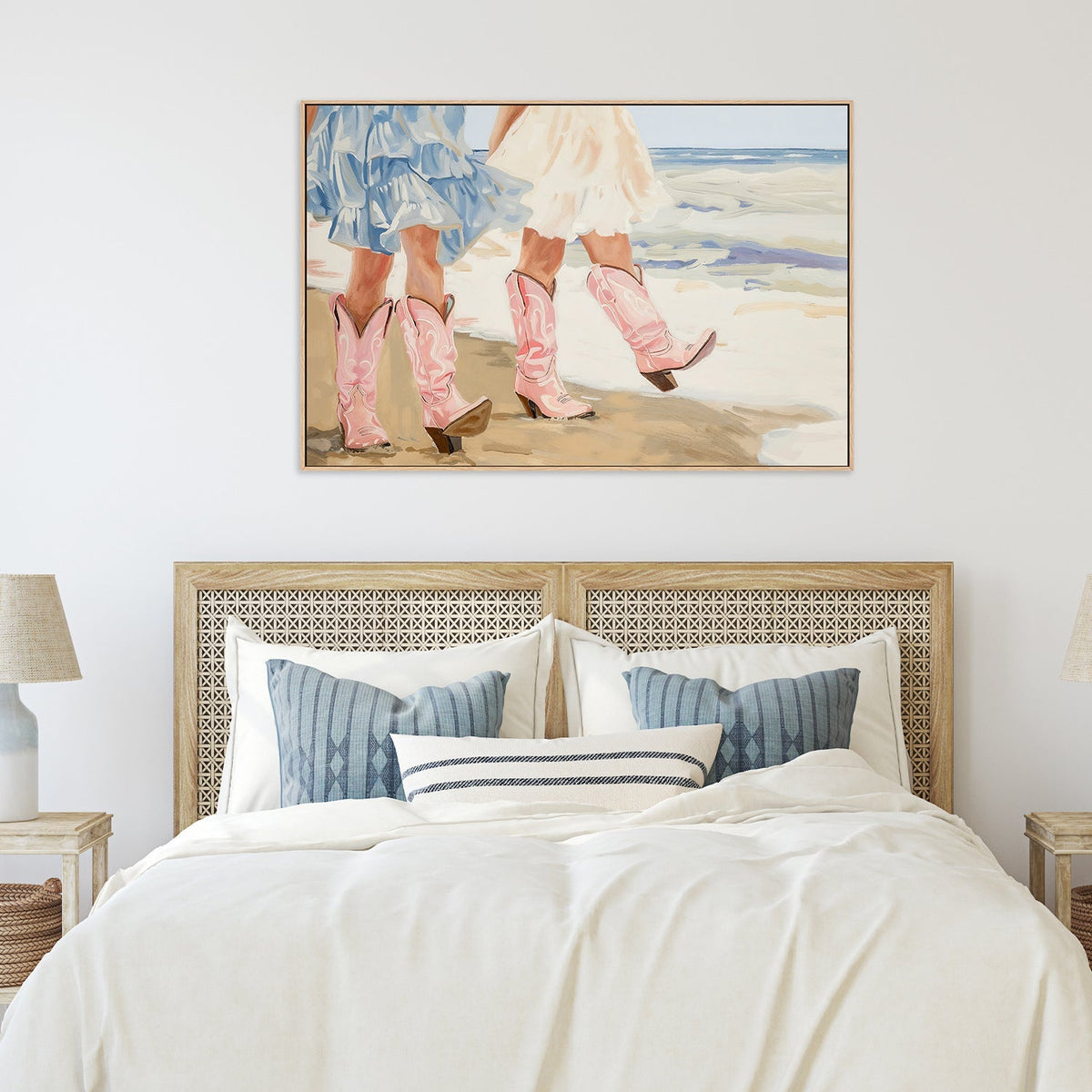 wall-art-print-canvas-poster-framed-Beach Cow Girls, Style B , By Lady Hana-7