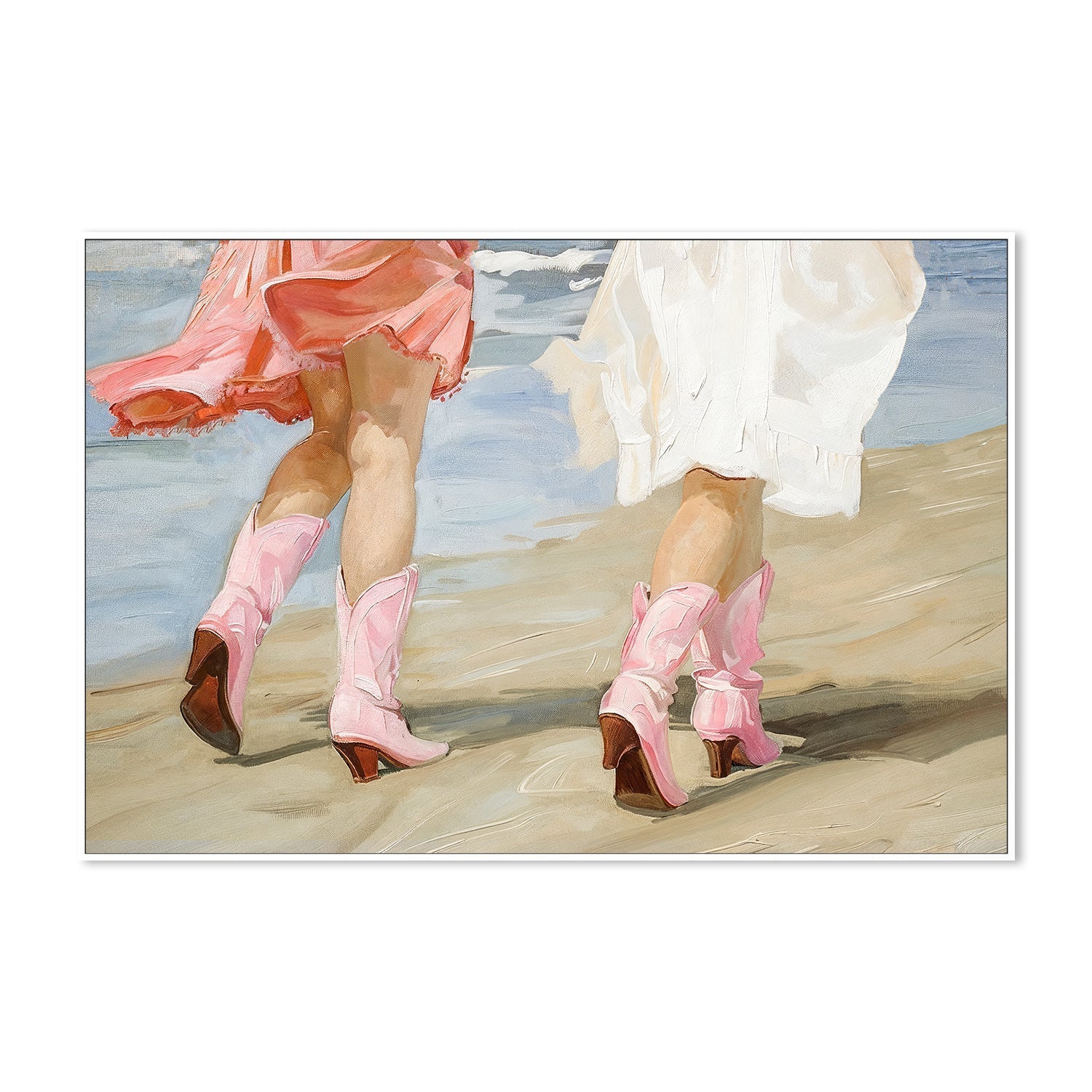 wall-art-print-canvas-poster-framed-Beach Cow Girls, Style C , By Lady Hana-5