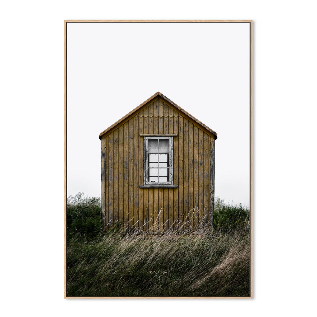 Beach Hut, by Lotte Gronkjar-Gioia-Prints-Framed-Canvas-Poster-GIOIA-WALL-ART
