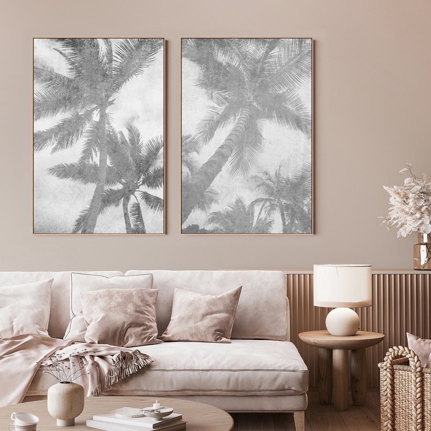 Beachscape Pink Palms, Style A & B, Set Of 2 , By Irena Orlov