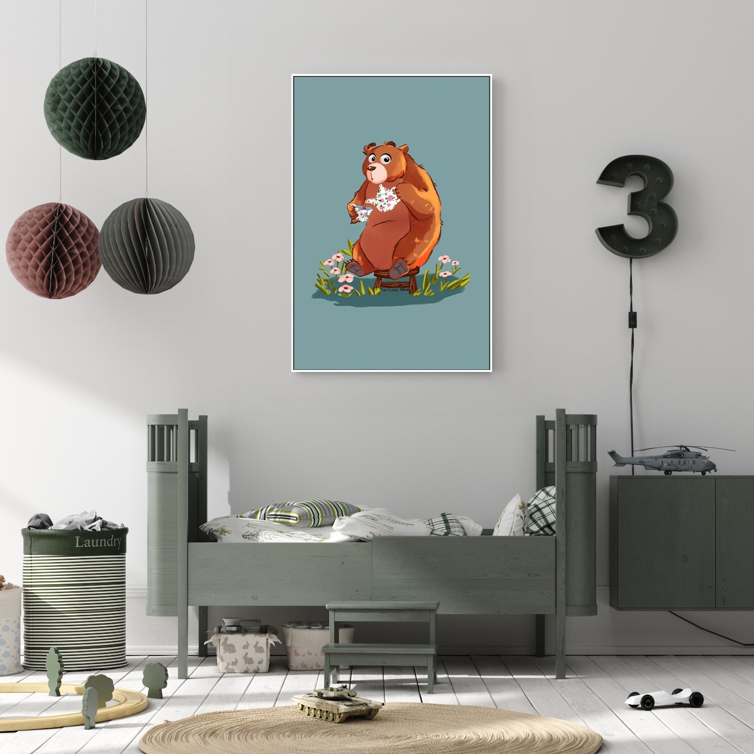 wall-art-print-canvas-poster-framed-Bear And Tea , By The Flying Papaya-7