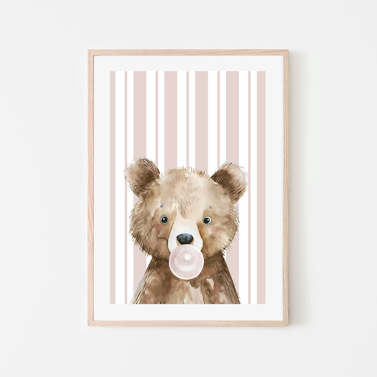 wall-art-print-canvas-poster-framed-Bear Bubble Gum , By At Viv Home Prints-6