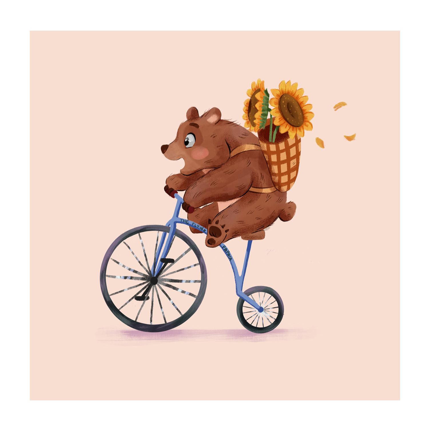 wall-art-print-canvas-poster-framed-Bear In Bicycle , By The Flying Papaya-1