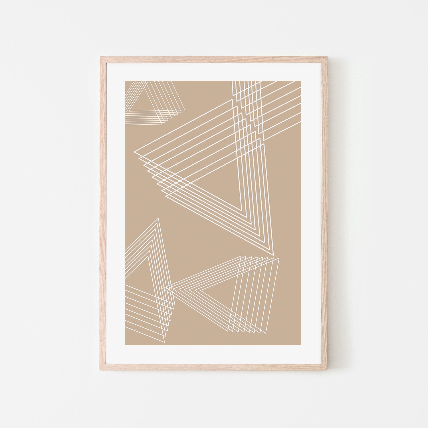 wall-art-print-canvas-poster-framed-Beige Triangle Cluster , By JL Design-6