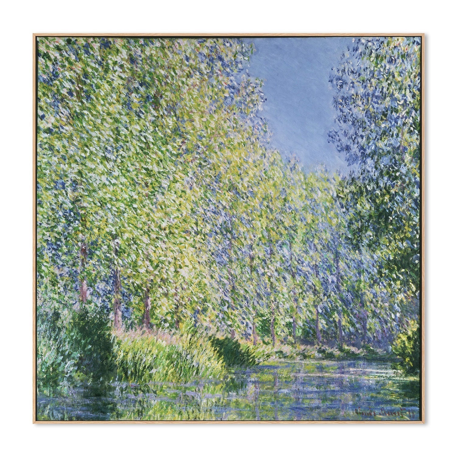 wall-art-print-canvas-poster-framed-Bend in the River Epte 1888 , By Monet-by-Gioia Wall Art-Gioia Wall Art